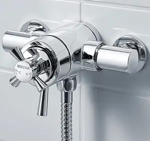 Bristan Rio 2 Exposed Thermostatic Mixer Shower Dual Control + Kit 110mm 155mm