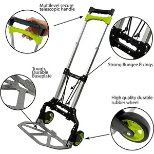 LoadIt 75kg Folding Trolley Sack Truck Barrow, Hand Truck, Moving Trolley on Wheels, Heavy Duty, Bungees, ISO 9001 & TUV GS