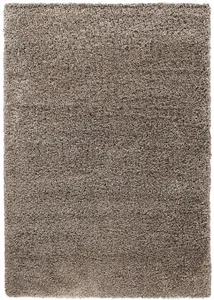 Serdim Rugs Plain Living Room Shaggy Area Rugs L.Beige 80x150 cm