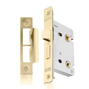 XFORT Polished Brass Bathroom Lock 75mm