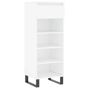 Berkfield Shoe Cabinet White 40x36x105 cm Engineered Wood