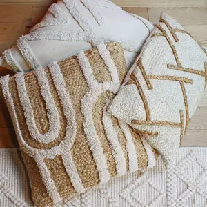 furn. Boda Braided Jute Polyester Filled Cushion