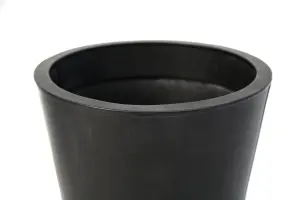 Primrose Galvanised Zinc Black Cone Flared Garden Planter with Drainage XL 70cm