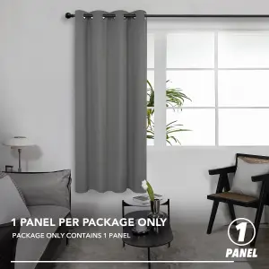 Deconovo Blackout Curtain 46x54 Inch Eyelet Super Soft Thermal Insulated Curtain Blackout Eyelet Curtain Light Grey 1 Panel