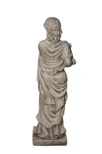 Tall Stone Cast Lady Statue with Harp