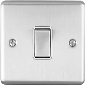 Light Switch Pack - 2x Single & 1x Double Gang - SATIN STEEL / Grey 2 Way 10A