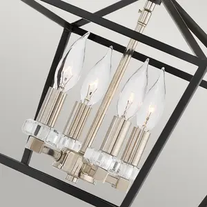 Luminosa Hinkley Stinson Lanterns Pendant Ceiling Light Black with Polished Nickel