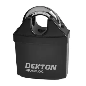 Dekton 60mm Black Closed Shackle Hardened Steel Padlock With 4 Keys