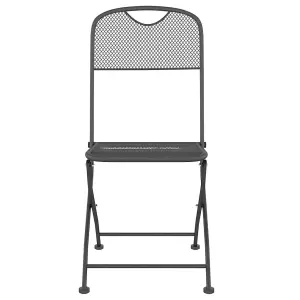 Berkfield Folding Garden Chairs 4 pcs Expanded Metal Mesh Anthracite