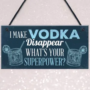 Red Ocean Novelty Funny Make Vodka Disappear Gift Man Cave Home Bar Hanging Wall Plaque Pub Sign Gift