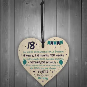 Red Ocean Rude Funny 18th Birthday Gift For Daughter Son Wooden Heart 18th Birthday Card