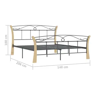 Berkfield Bed Frame Black Metal 140x200 cm