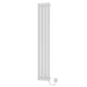 Ximax Vulkan Round Tube VUE1800210W White Electric & gas Vertical Electric designer 3072BTU Radiator, (W)285mm x (H)1800mm