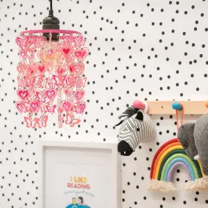 ValueLights Childrens Pink Ceiling Pendant Droplets Shade