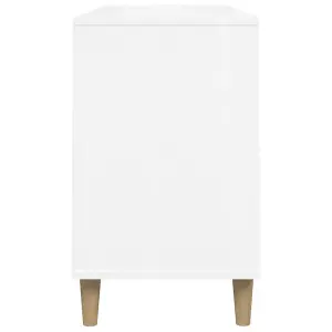 Shoe Cabinet High Gloss White 102x36x60 cm Engineered Wood