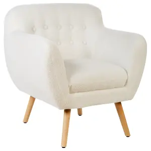 Beliani Retro Armchair MELBY Boucle White