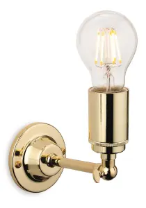 Luminosa Indy 1 Light Indoor Candle Wall Light Polished Brass, E27