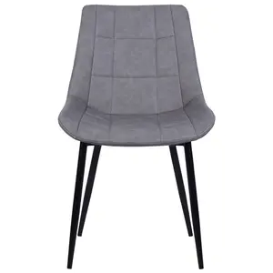 Set of 2 Dining Chairs MELROSE II Faux Leather Grey