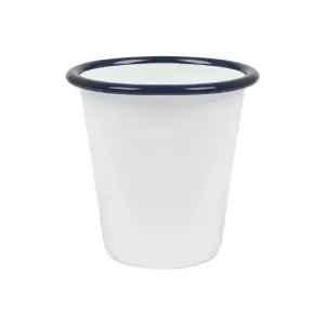 Argon Tableware White Enamel Tumbler - 300ml - Blue