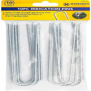 50 Irrigation Pins Metal U Hooks Ground Mesh Weed Fabric Pegs Galvanised Steel