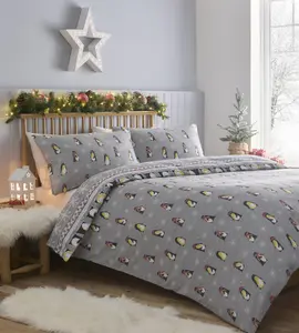 Penguins Christmas Duvet Cover Set