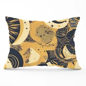 Blue Gold Moon and Sun Cushions 33cm x 48cm