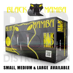 Black Nitrile Mamba Gloves Workshop Glove Box of 100 Small