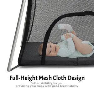 Costway Foldable Baby Crib Lightweight Mesh Toddler Activity Nursery Center