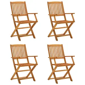 Berkfield Folding Garden Chairs 4 pcs Solid Eucalyptus Wood