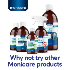 Monicare - Hydrogen Peroxide 3% -500ml, 10 Vols, Clear Multi-Purpose Cleaner