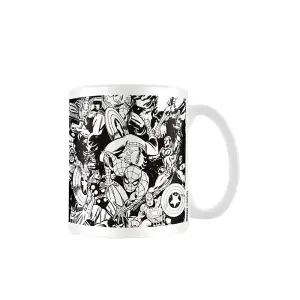 Marvel Characters Mug White/Black (One Size)