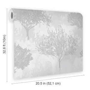 Superfresco Easy Birch Forest Silver Wallpaper