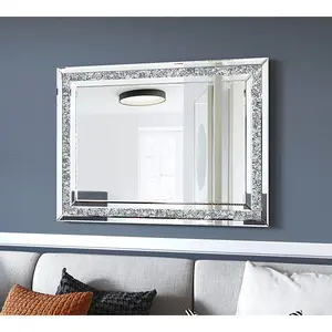 Decorative Wall Mounted Mirror Large Rectangular Silver Mirror 60*80cm