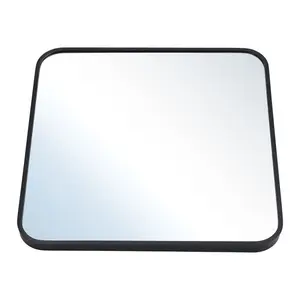 Lafata Metal Framed Wall Mounted Bathroom Mirror in Black 60cm H x 60cm W