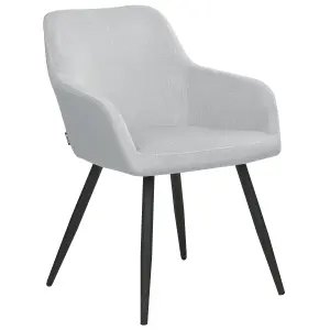 Set of 2 Dining Chairs CASMALIA Velvet Light Grey