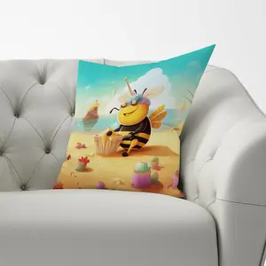 Bumblebee On A Beach Holiday Cushions 33cm x 48cm