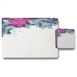 Purple & Blue Flowers (Placemat & Coaster Set) / Default Title