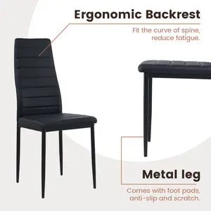 Herland Dining Chair (Set of 4) Black / Black