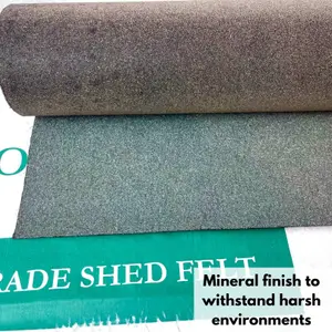 Heavy-Duty Green Mineral Shed Roofing Felt (5m x 1m) - With 13mm Pack of 50 Galvanized Roofing Nails - Standard Grade Roof Felt