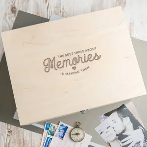 Alexander Engraved Wooden Memory Box for Storing Keepsakes