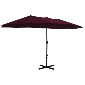 Berkfield Outdoor Parasol with Aluminium Pole 460x270 cm Bordeaux Red