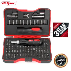 Hi-Spec 101pc 1/4 & 3/8 Inch Drive Metric Socket Set. 4 -17mm with Ratcheting Wrench and Extension Bars in a Compact Case