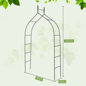 Costway Garden Arch Metal Frame Decoration Trellis Stand Vines Climbing Plants Archway