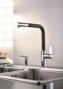 Clearwater Auriga Pull Out Kitchen Tap Chrome & Black- AUR3CP