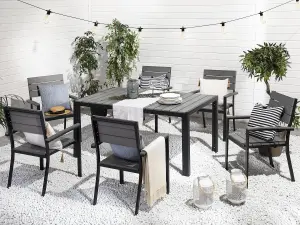 Set of 6 Garden Chairs COMO Grey