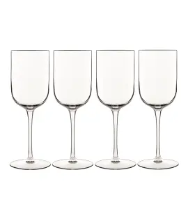 Luigi Bormioli Sublime Clear Round Crystal Modern White Wine Glasses Set 280ml Pack of 4