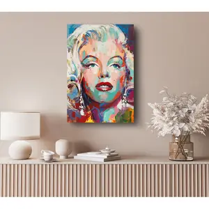 Marilyn Monroe Graffiti - Wrapped Canvas Print 106.6cm H x 66cm W