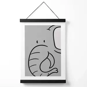 Cute Cartoon Style Elephant Medium Poster with Black Hanger