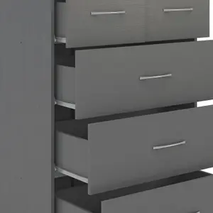 Nevada 3 and 2 Drawer Chest 3D Effect Grey