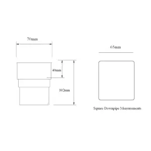 FreeFlow White Square 65mm Downpipe Straight Connector, Rain Water Systems